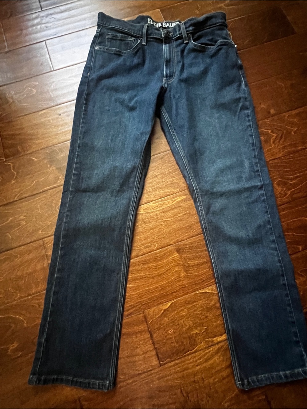 Eddie Bauer Men's Dark Blue Straight-Leg Specialty Dyed Jeans 34x32